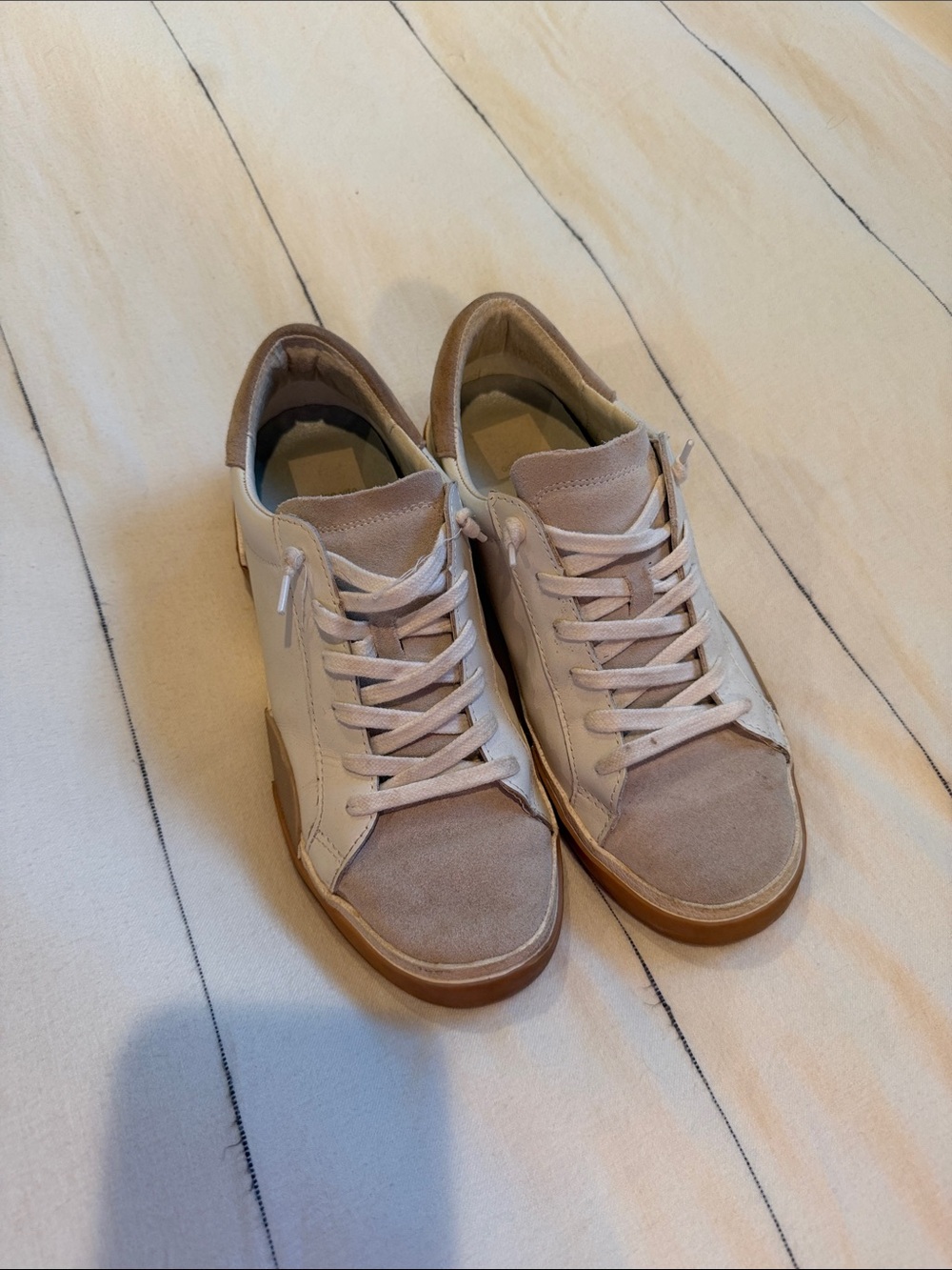 Dolce Vita Women's Low-Top Sneakers in Blush Pink and Tan